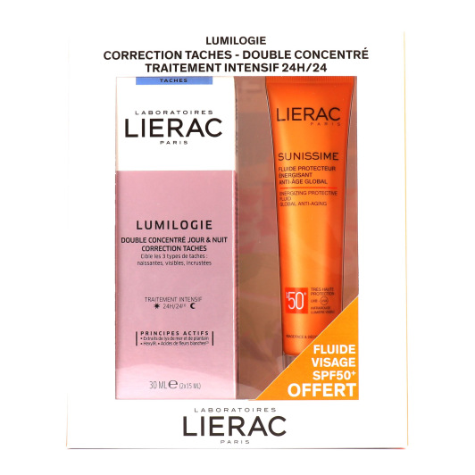 Coffret Lierac Lumilogie correction des taches et fluide protecteur Sunissime SPF50