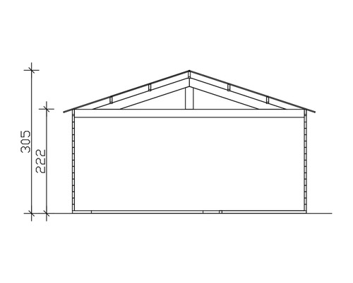 SKAN enkele garage, hout, Varberg 2, 540 x 585 cm, leisteen