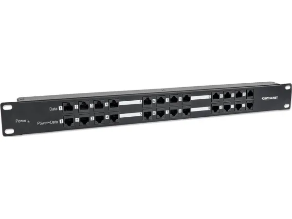 Intellinet 720342, RJ-45, Cat5e, Sort, Metal, Reolmontering, 1U