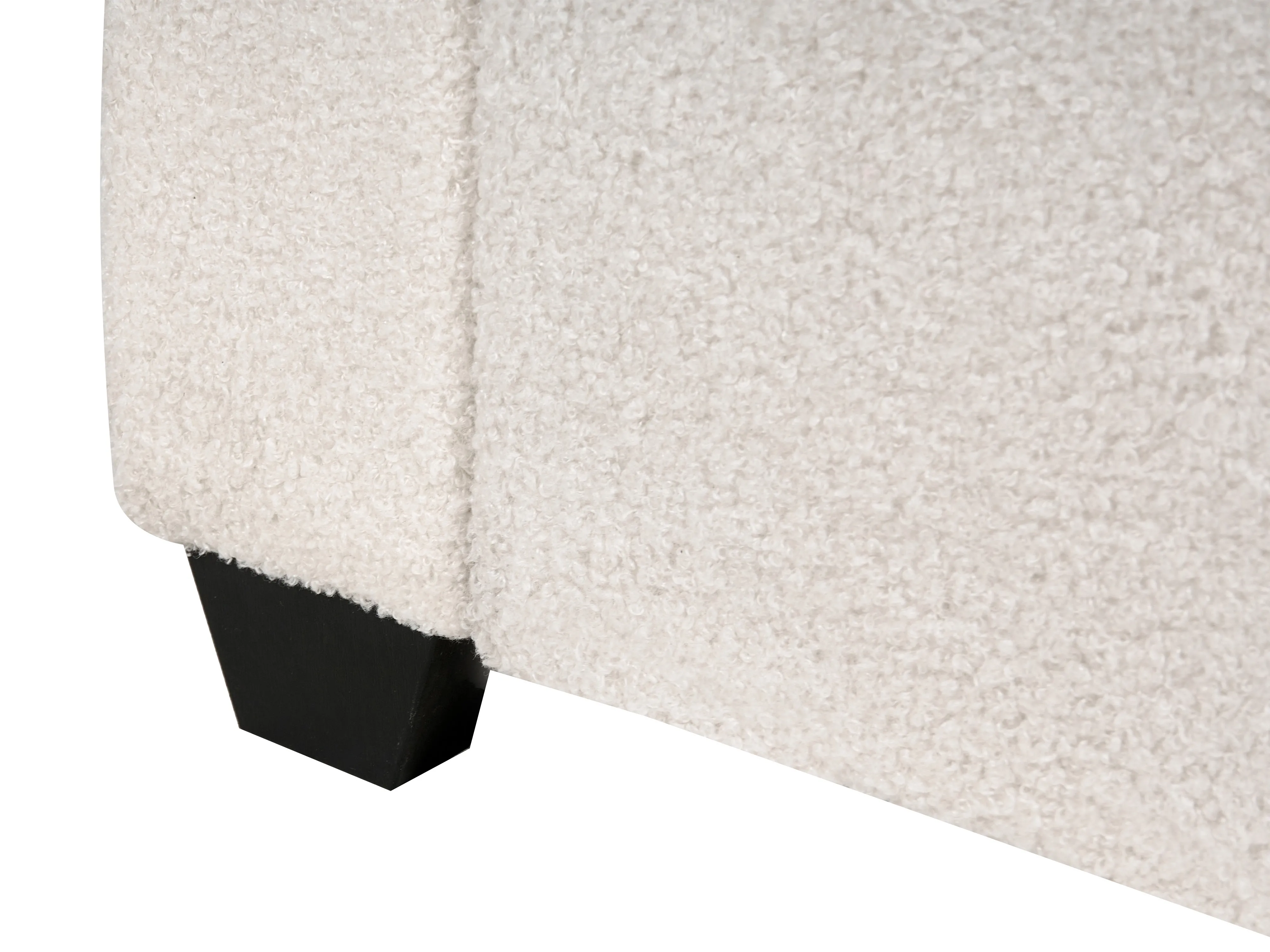 Bed met opbergladen Bouclé SARDENT 180 x 200 cm Gebroken wit
