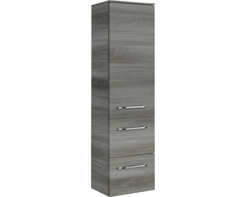 Pelipal Sunline 108 badkamermeubelset, BxHxD 153 x 200 x 50,8 cm, grafiet getextureerde fronten, 4-delige badkamermeubelset met wastafel en badmeubel van wit mineraalmarmer, spiegelkast met LED-verlichting, wandkast