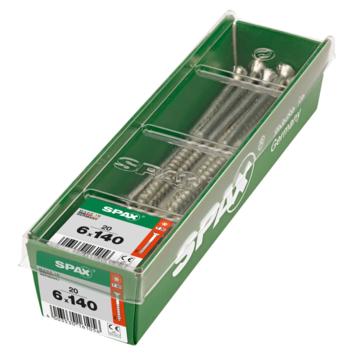 Spax schroef T-Star Plus geel 6x140 mm 20 stuks
