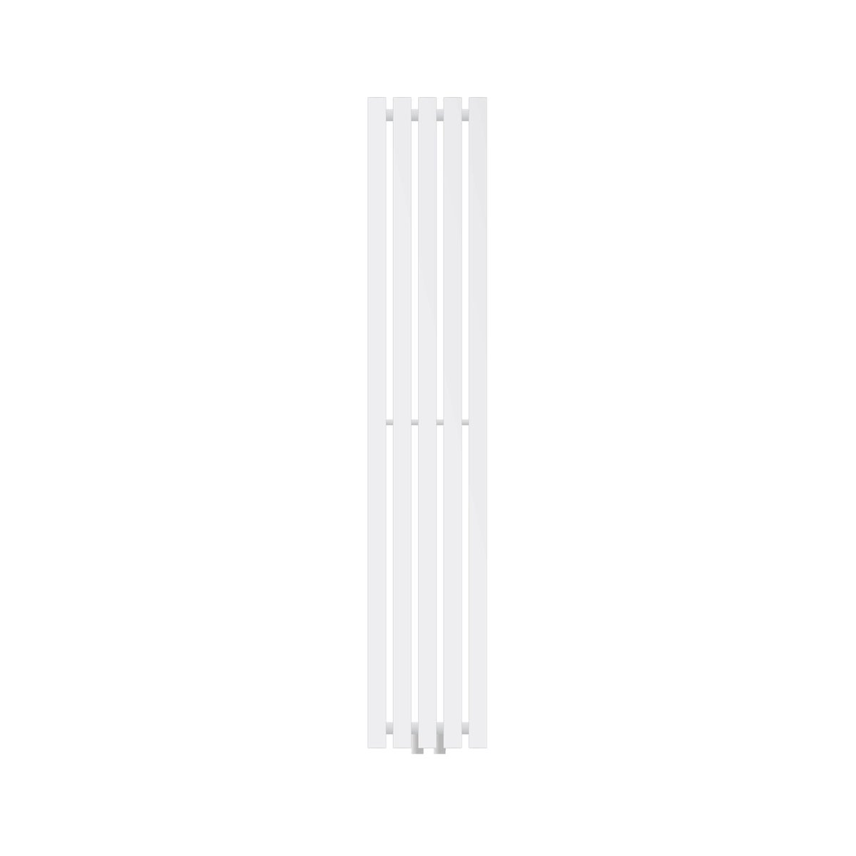 LuxeBath Stella designradiator, 1400 x 260 mm, wit, paneelradiator met middenaansluiting, enkellaags, vlak, verticaal, badkamerradiator, buisradiator, vlakke radiator, badkamerverwarming, badkamerwandverwarming