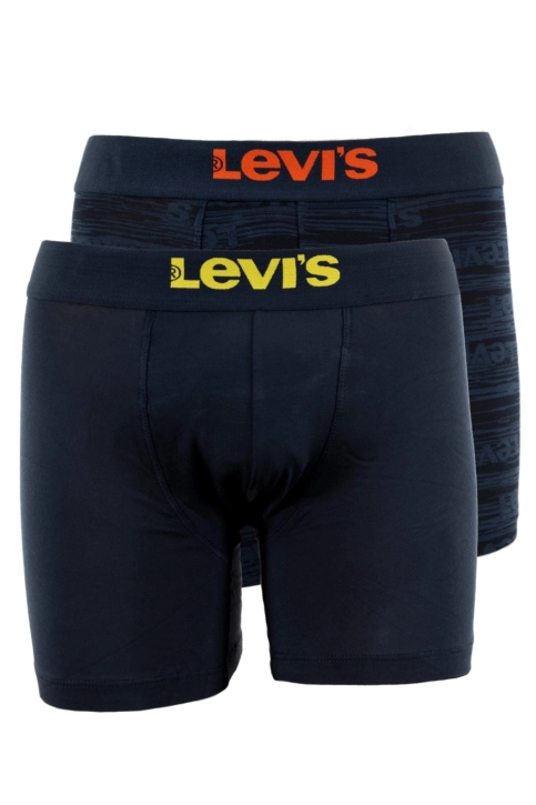 Calecons et slips levi's® distorted logo aop boxer brief 2p 001 dress blues