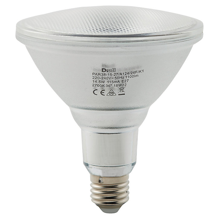 Lot 2 ampoules LED Réflecteur (PAR38) E27 1100lm 12.5W = 120W Ø12.2cm Diall blanc chaud