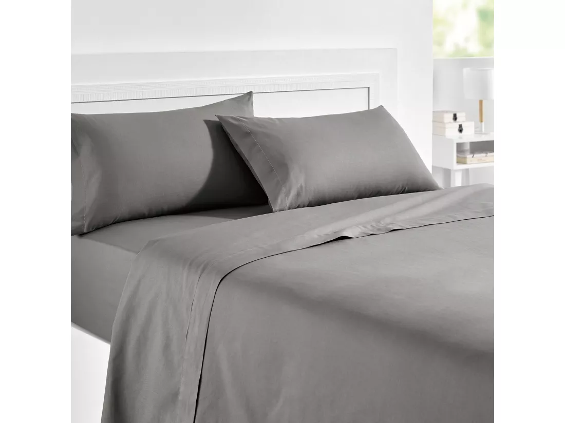 Parure de lit 100% coton avec 150 fils au pouce carré Gris