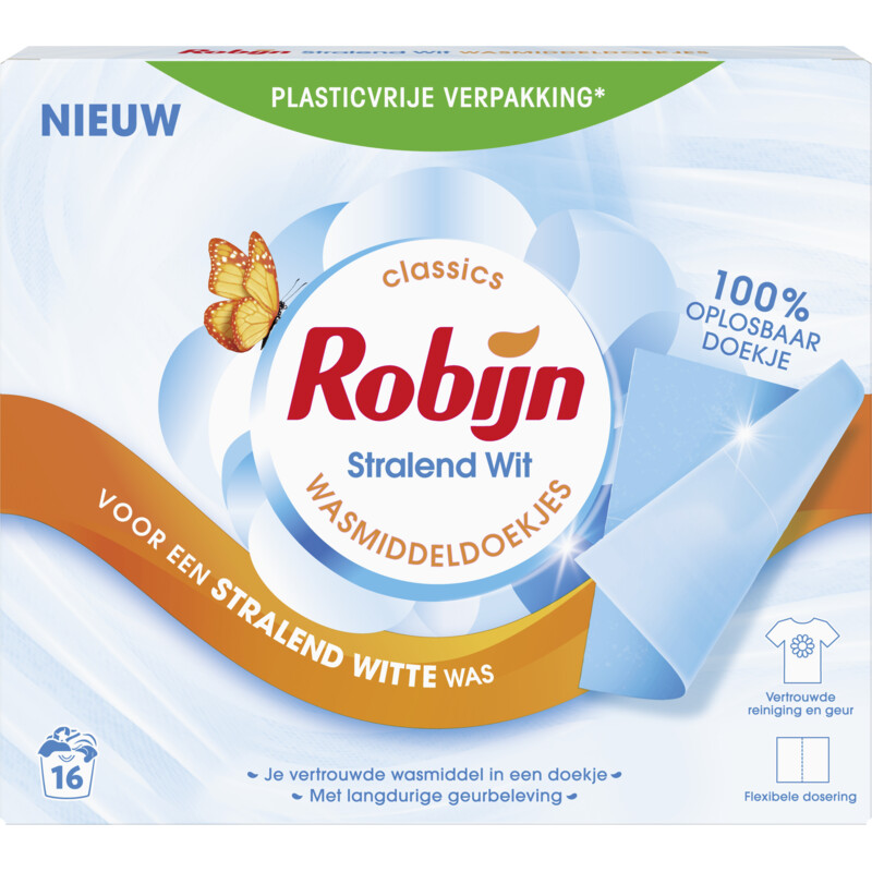 Robijn Wasmiddeldoekjes stralend wit