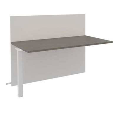 Banque d'accueil Module suivant haut OLA - L80 x H112 x P82,5 cm - structure blanc perle, plateau chêne gris