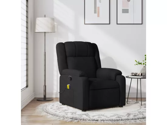 Fauteuil massant inclinable Noir Tissu