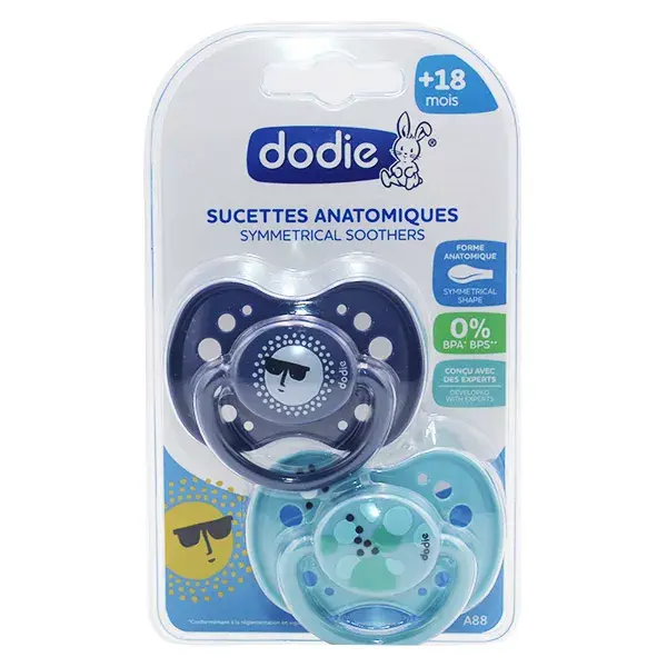 Chupeta Anatômica Dodie +18m Azul Pacote com 2