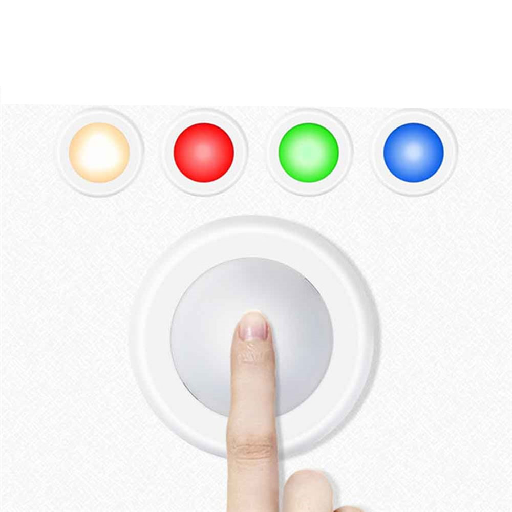 (3er Set) Kabelloses RGB LED Licht Nachtlicht mit Touch Control und Fernbedienung (Dimmbar) - Weiss