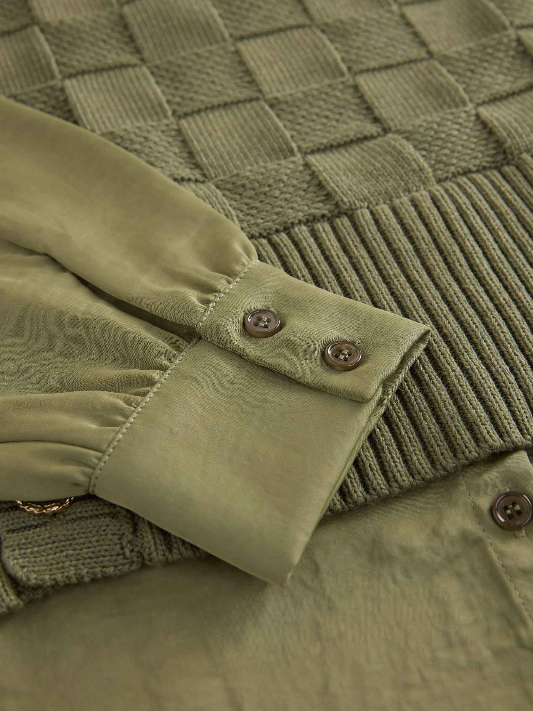 Kakigroen - Knitted Tank Shirt Layer With Button Detail