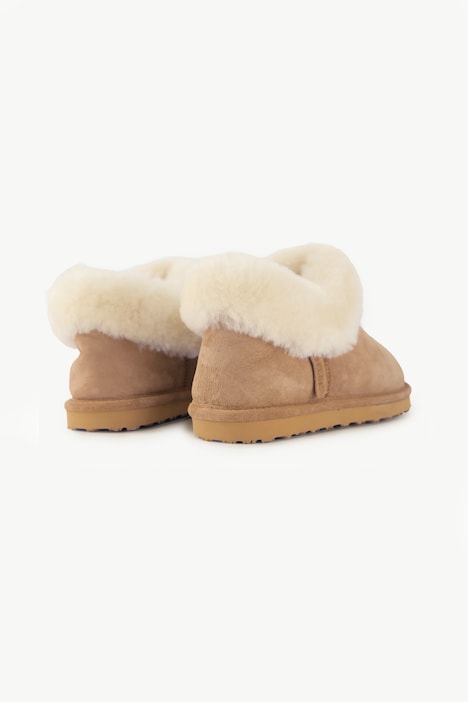 Lammfell-Schuh, Veloursleder, Lammfellfutter