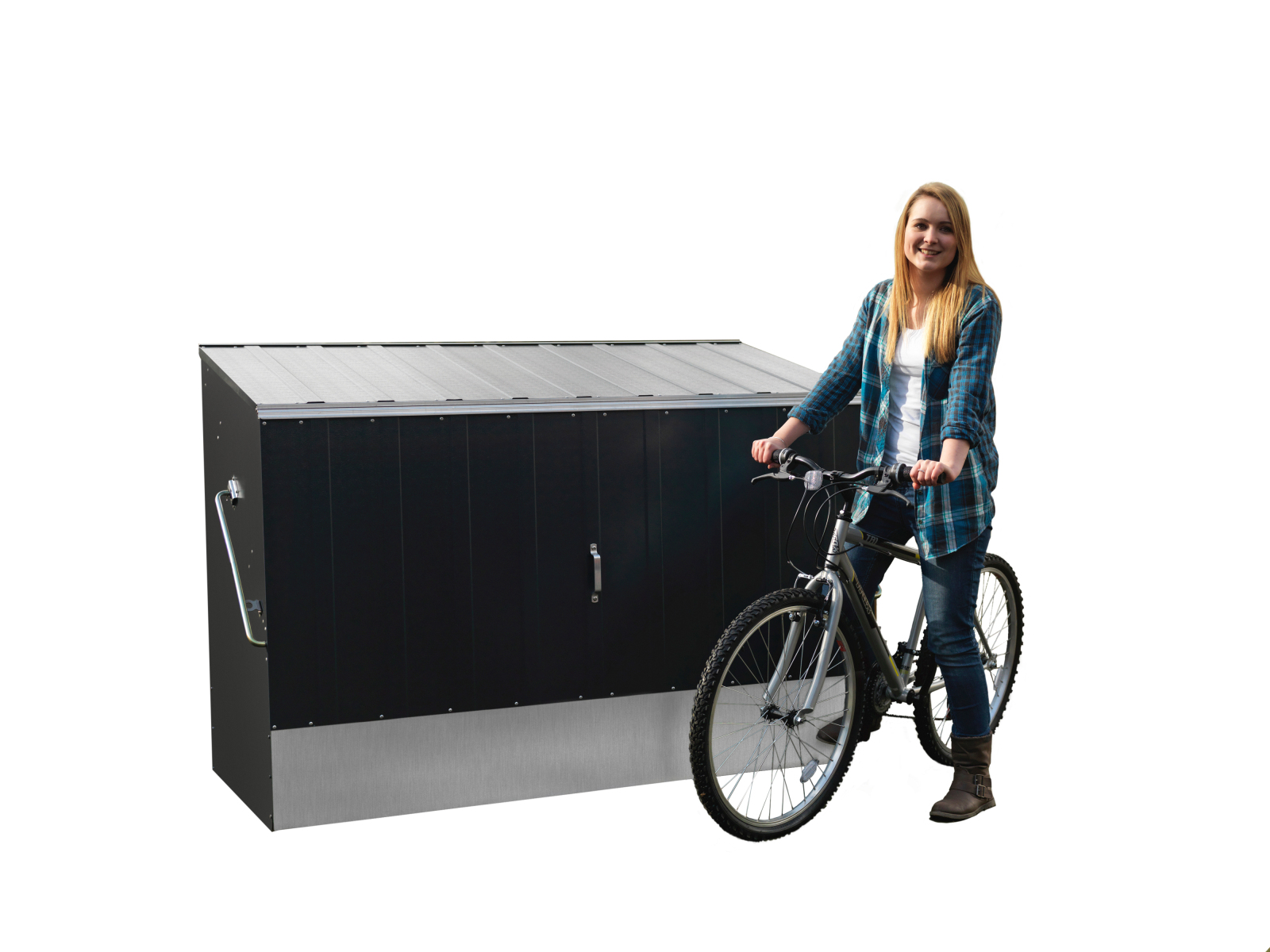 Fahrradbox - anthrazit - bis zu 3 Fahrrädern - 196 cm