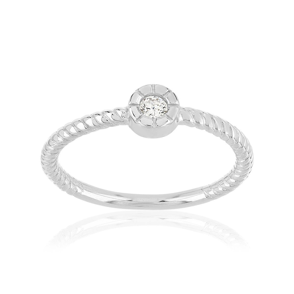 Bague argent zirconias