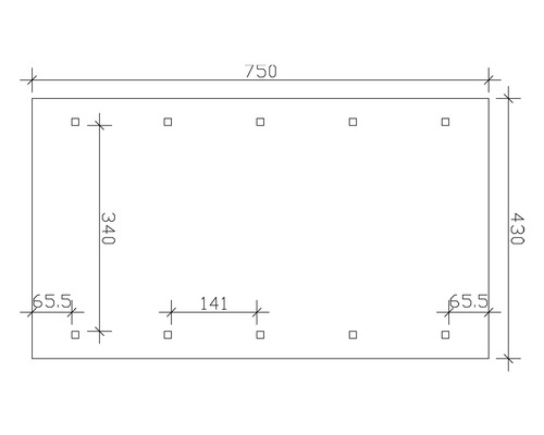 Enkele carport SKAN HOLZ Wallgau incl. daklatten en H-paalankers 430 x 750 cm geïmpregneerd