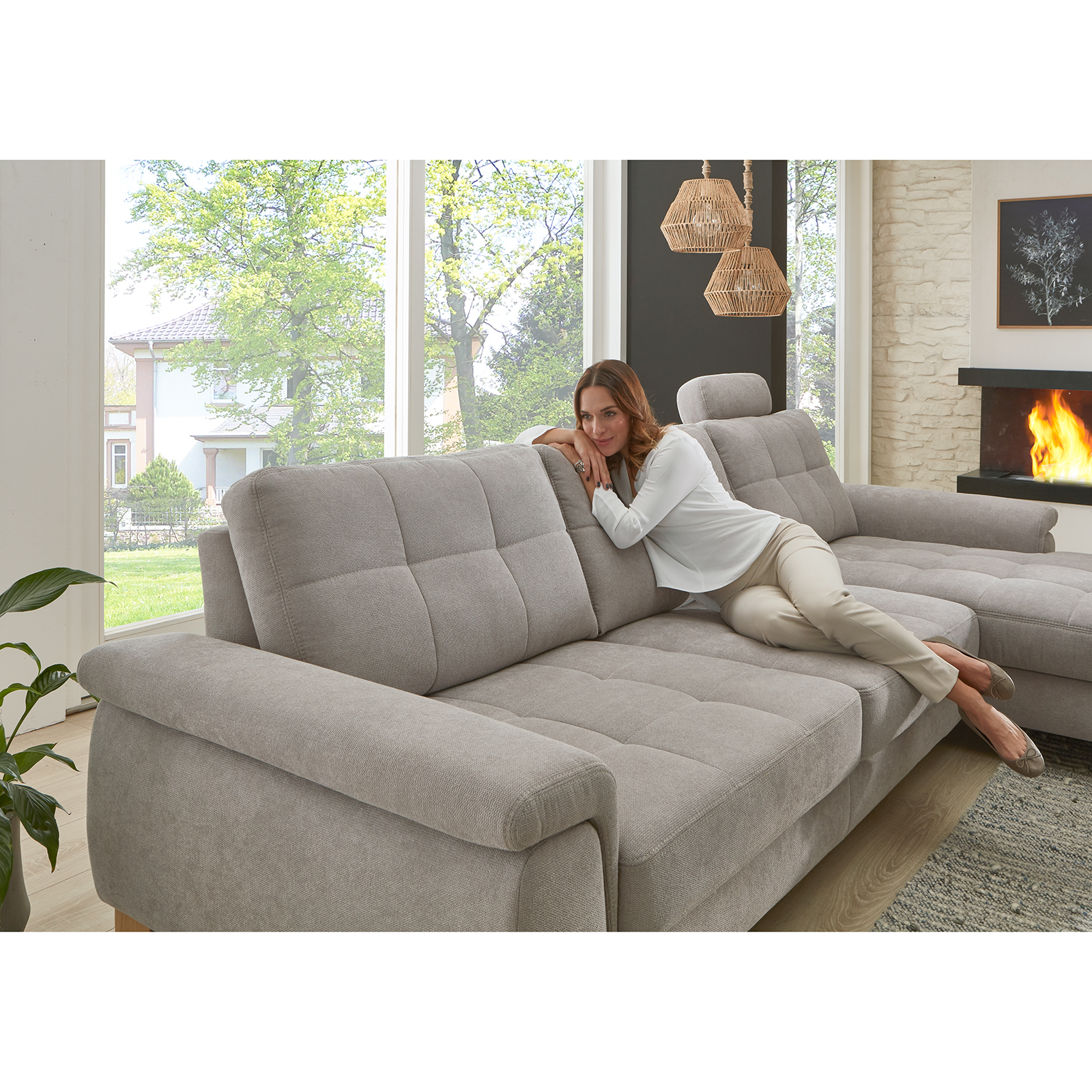 polsterpower Ecksofa - alu - Basismodell - Canape rechts