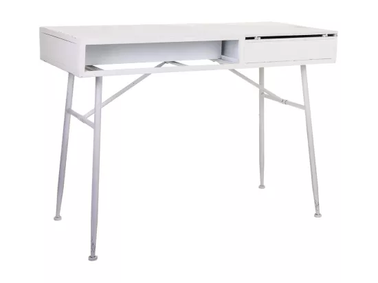 Coiffeuse en métal blanc 110x51x80h
