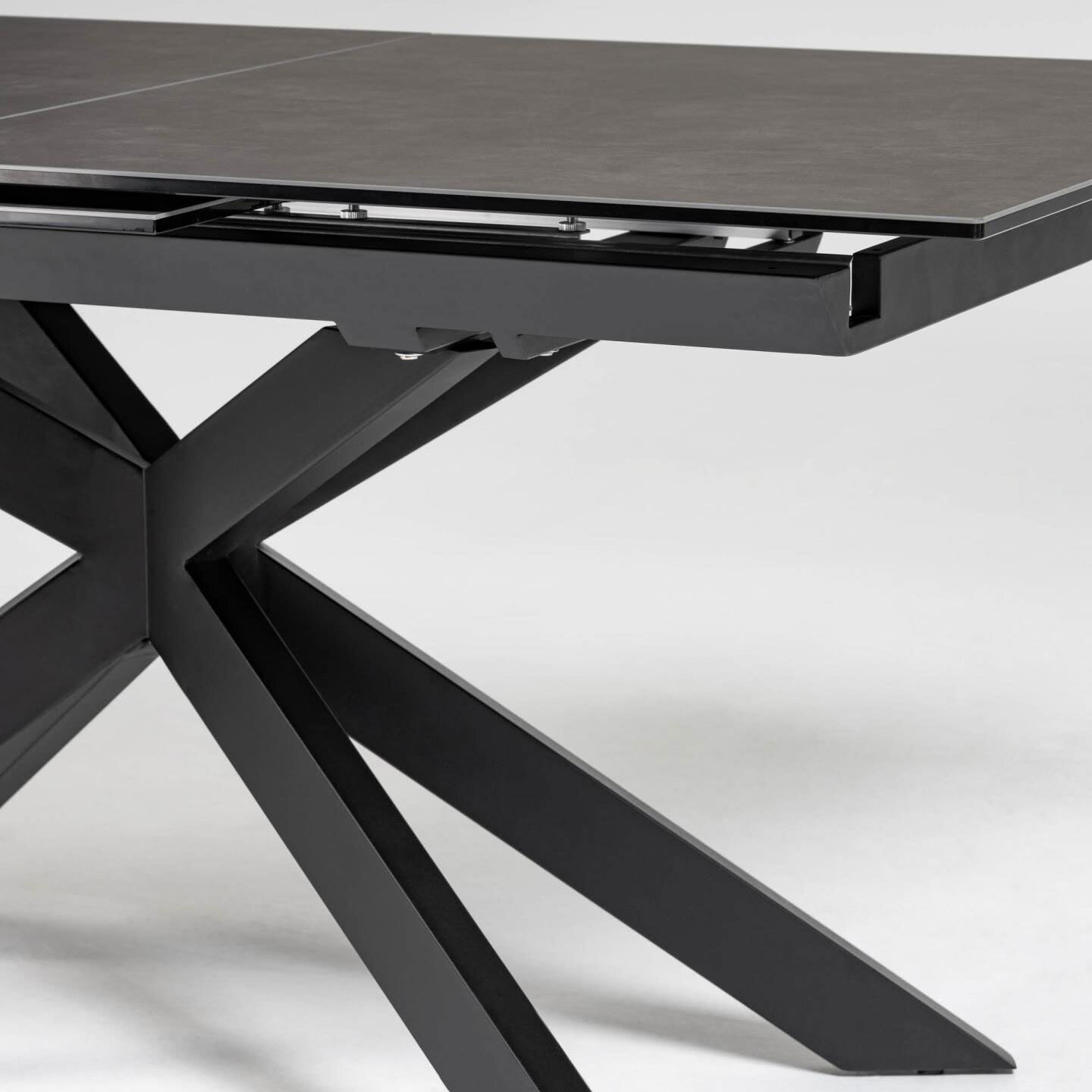 Kave Home Esstisch ATMINDA 160-210 x 90 cm schwarz /Keramik