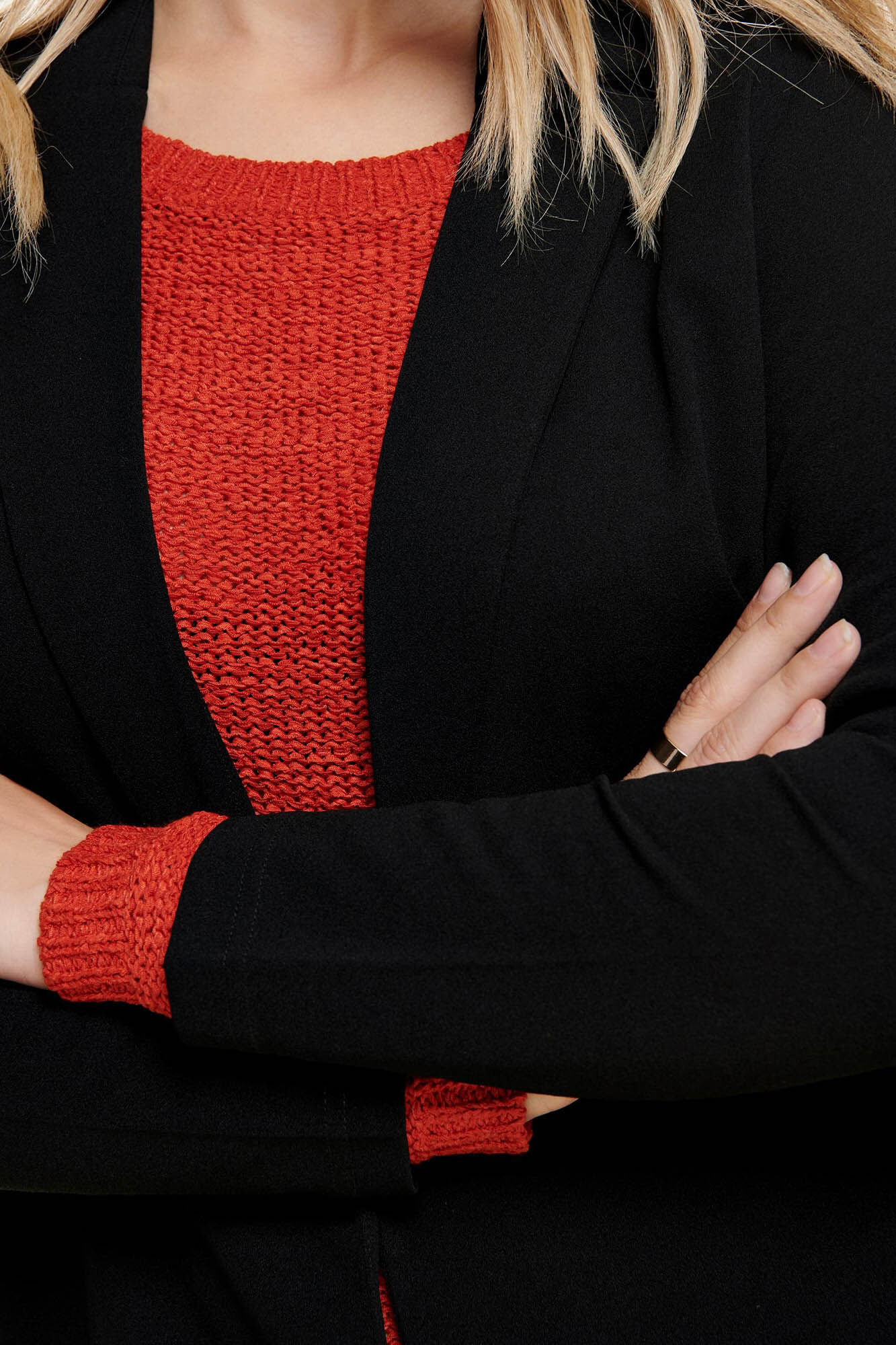 Blazer fluido com mangas compridas