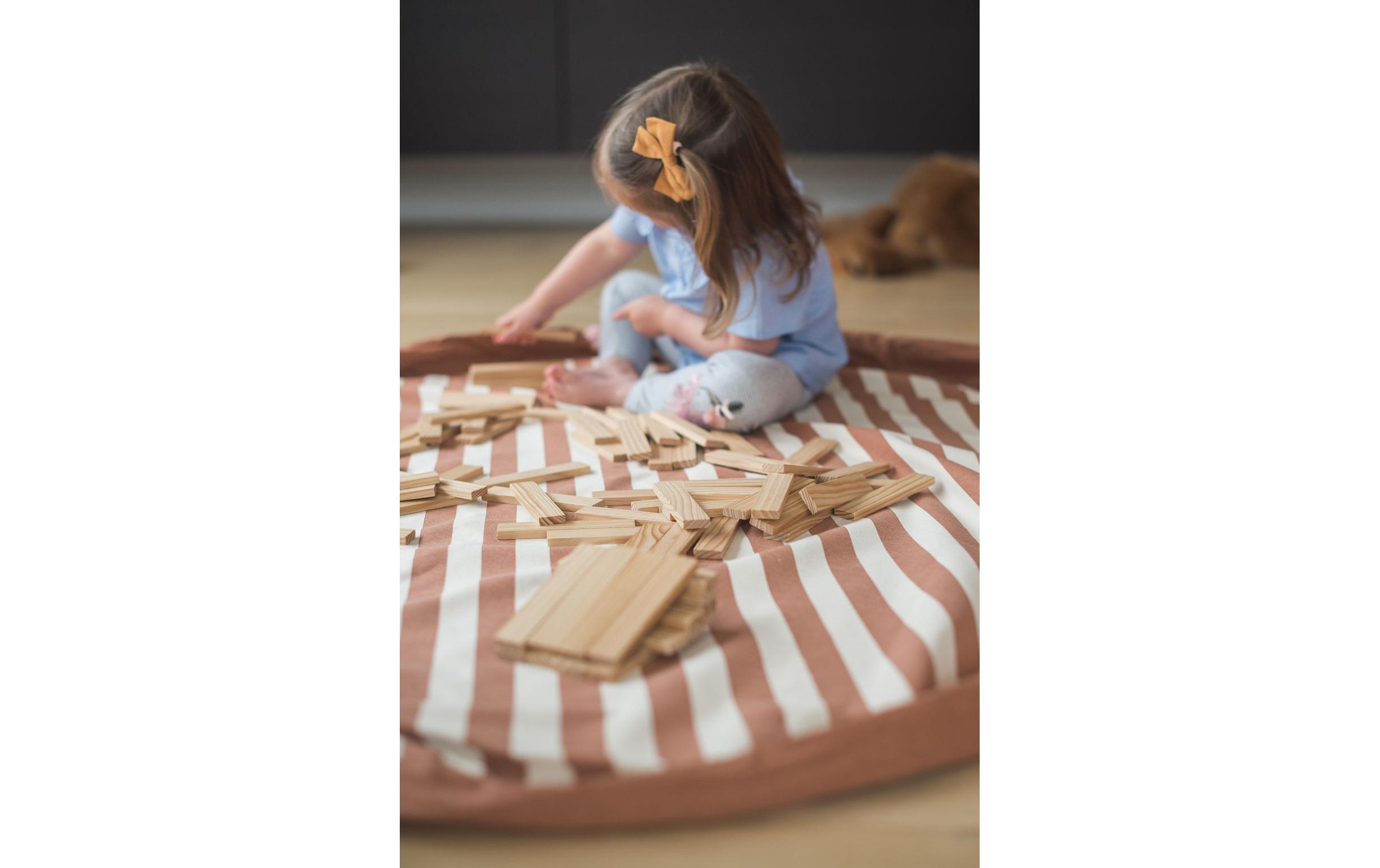 Spielzeugtasche Stripes brown2-in-1 Spielzeugsack und Spielteppich