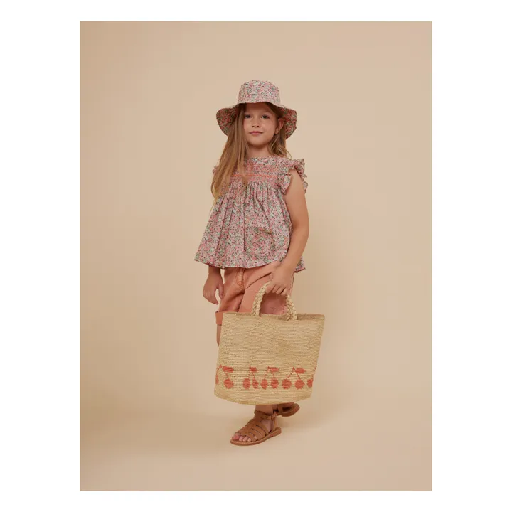 Bonpoint Sac en Raphia Cerises Fama | Beige