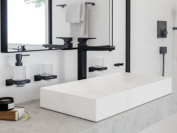 Distributeur de savon liquide noir mat Addstoris Hansgrohe