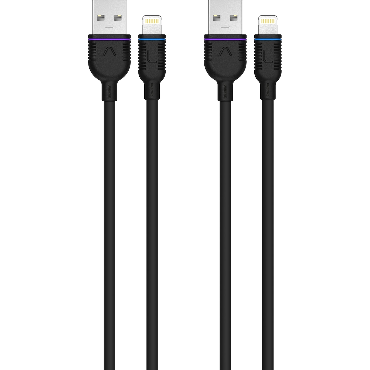 Unisynk 2x Lightning kabelsett (sort)