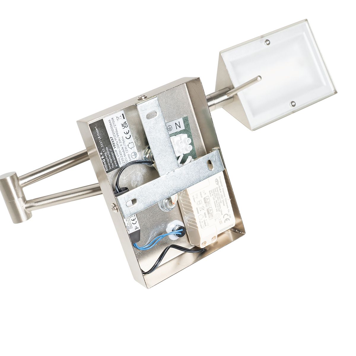 Design wandlamp staal incl. LED dimbaar - Notia
