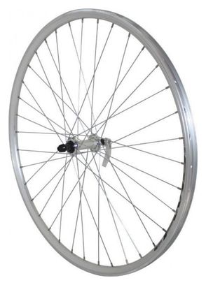 ROUE VTC 700X35 AVANT ER10 ALU DOUBLE PAROI MOY ALU ARGENT BLOCAGE