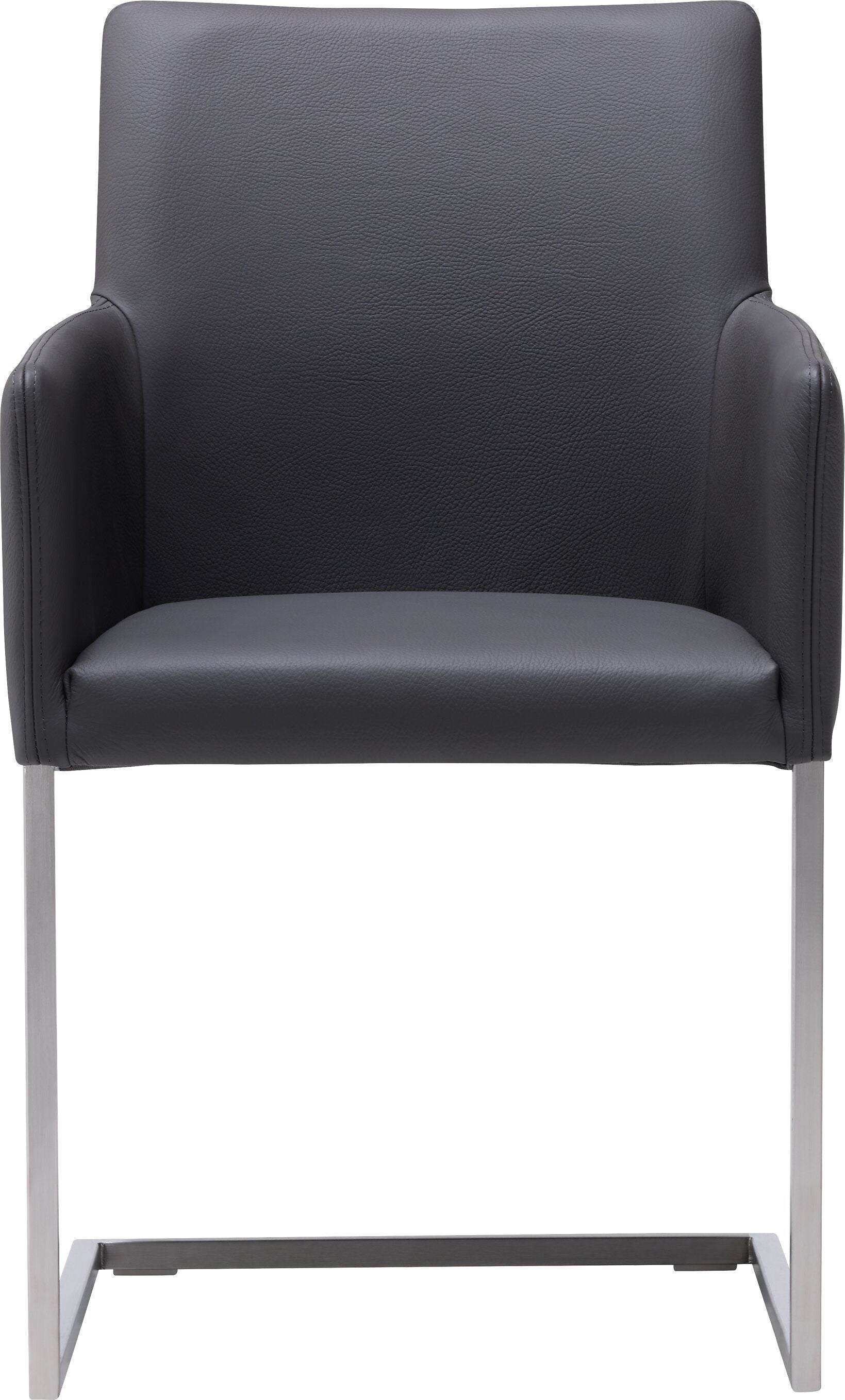 SIENA m.AL. Leder Anthrazit/ Freisch. Ed - Anthrazit / B: 50.0 cm x T: 46.5 cm x H: 87.7 cm