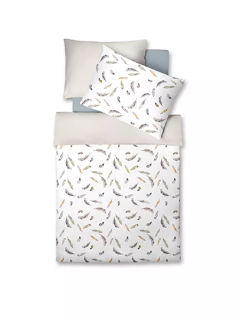 FLEURESSE Satin Bettwäsche BED ART 70x90cm/140x200cm Silver silber