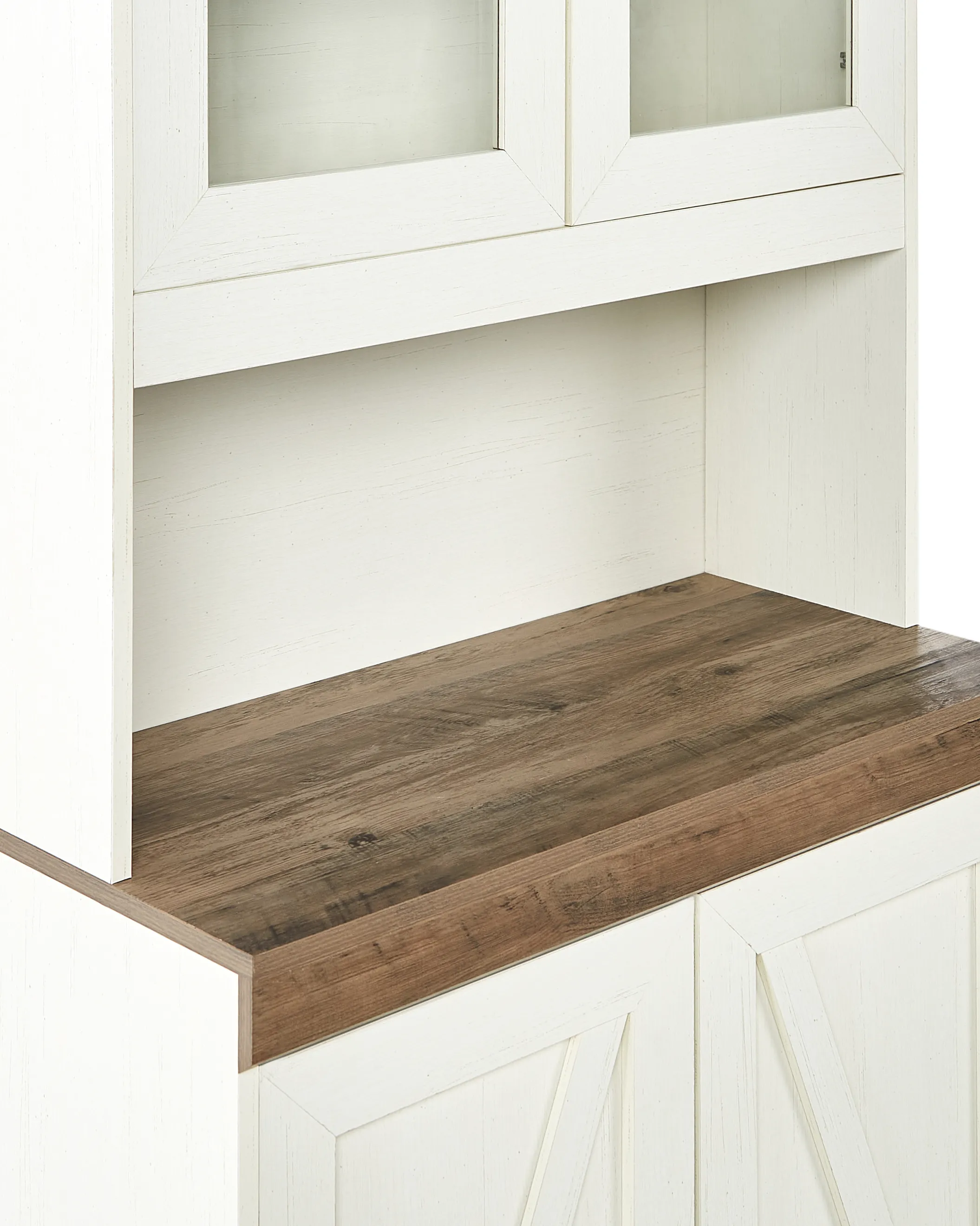 Glazen vitrinekast KALBARRI 80 cm Bruin/wit
