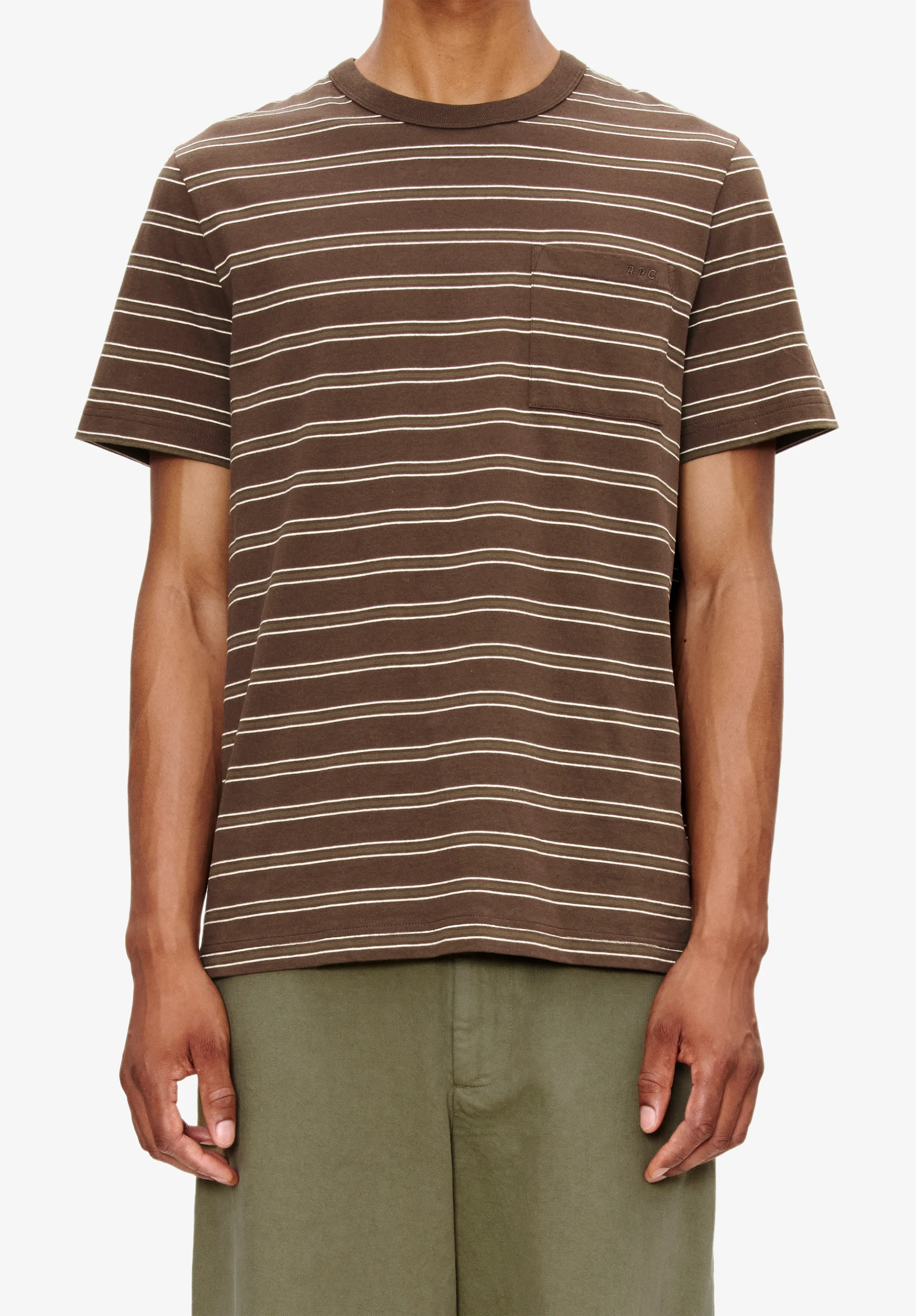 T-shirt rayé - Marron