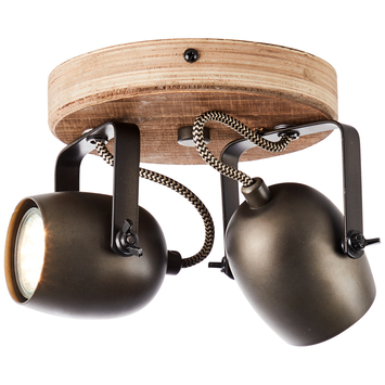 Brilliant opbouwspot Tool 2-lichts zwart