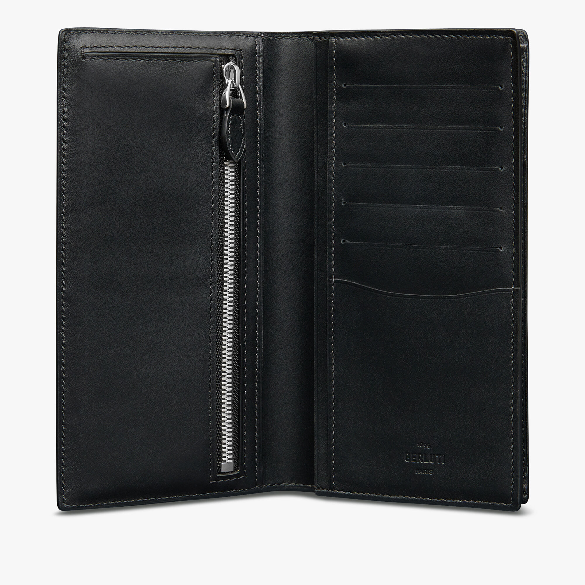 Portefeuille Long Zippe Santal En Cuir Scritto