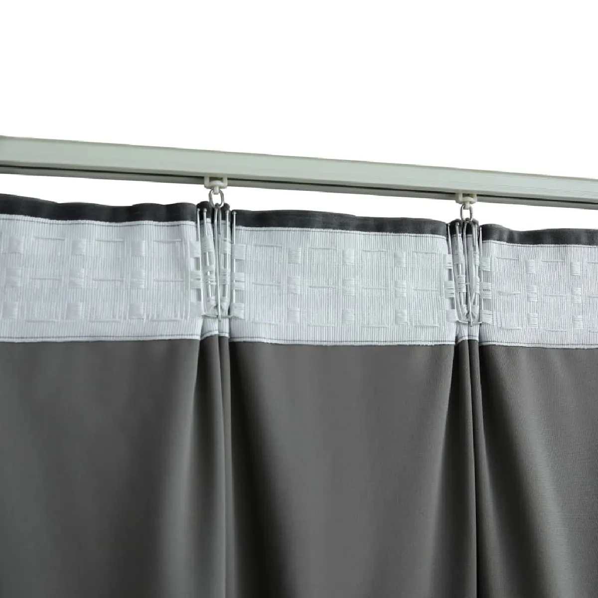vidaXL Rideaux Velours & Crochets - Anthracite
