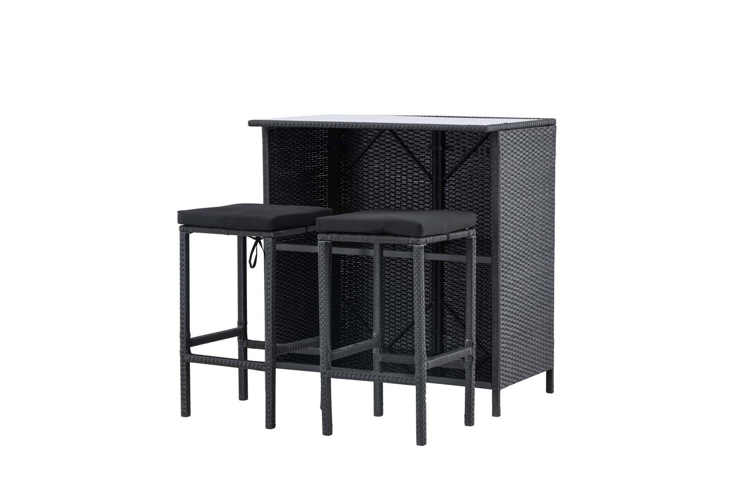Knock loungeset 3-delig zwart. 60X100X105cm