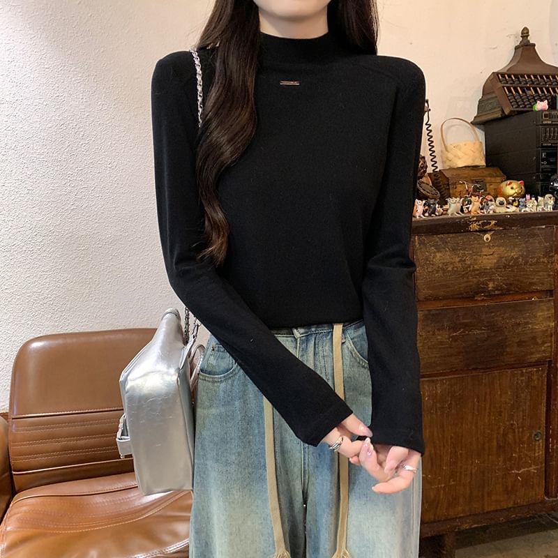 OGAWA - T-shirt met lange mouwen en effen hals