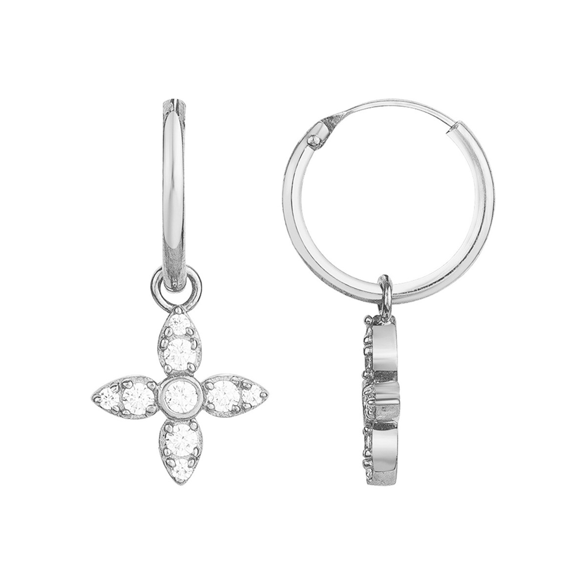 Boucles d'oreilles en Argent avec oxyde de zirconium blanc