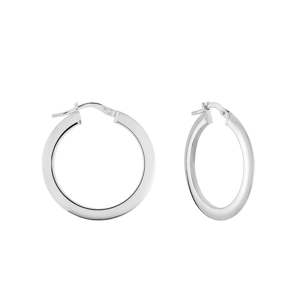 Créoles Argent Blanc Hally