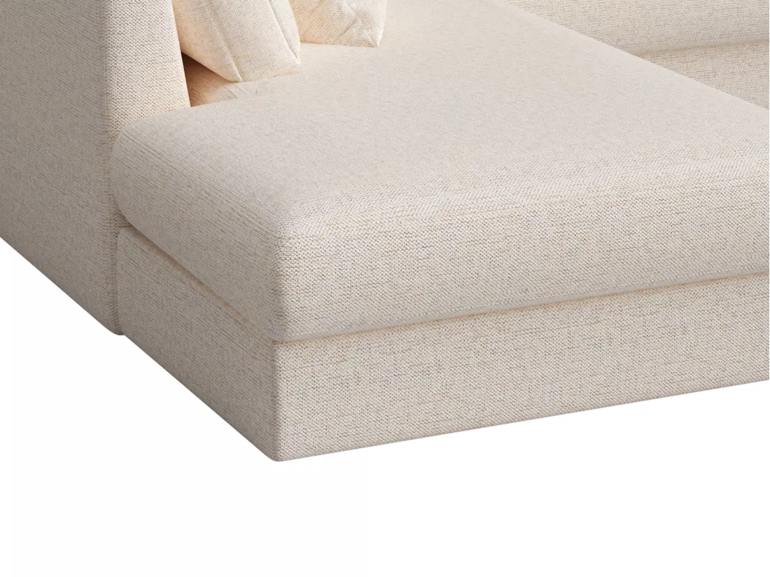 Canapé d'angle droit en tissu beige JULINA de Maison Céphy
