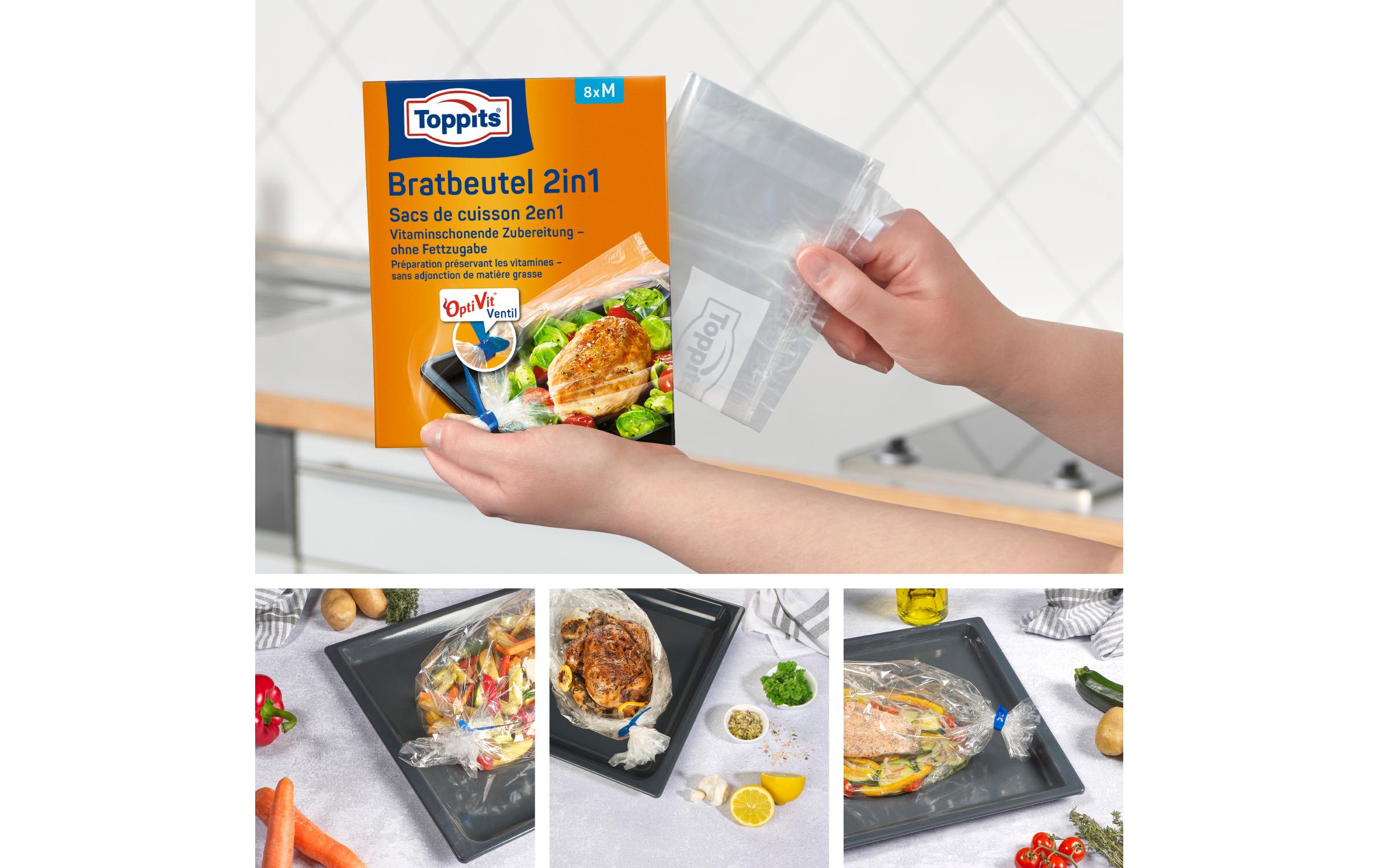 Bratbeutel 2 in 1 Grösse M, 8 StückBratbeutel für schonendes Garen und Braten