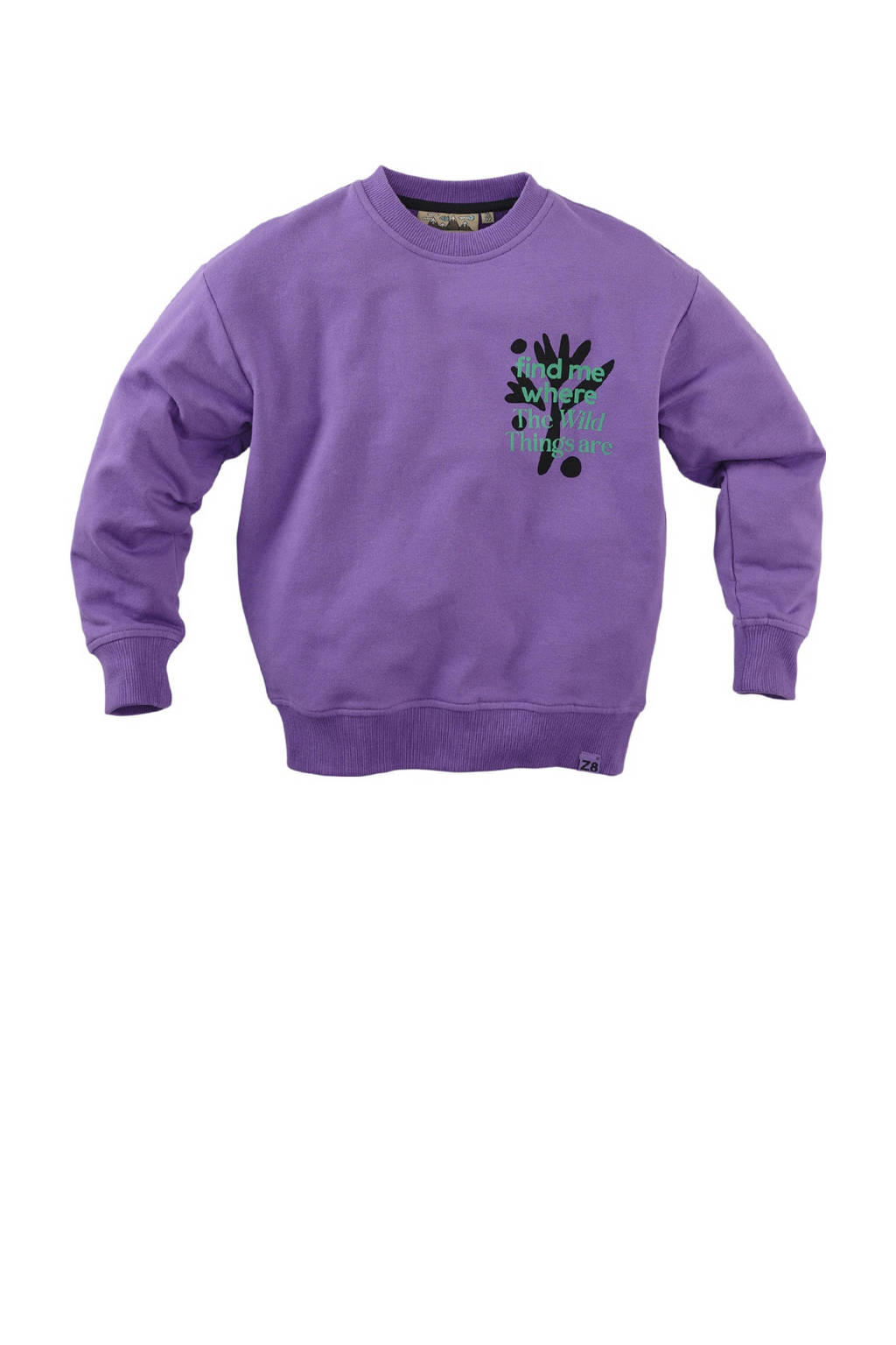 Z8 sweater Timon met backprint paars
