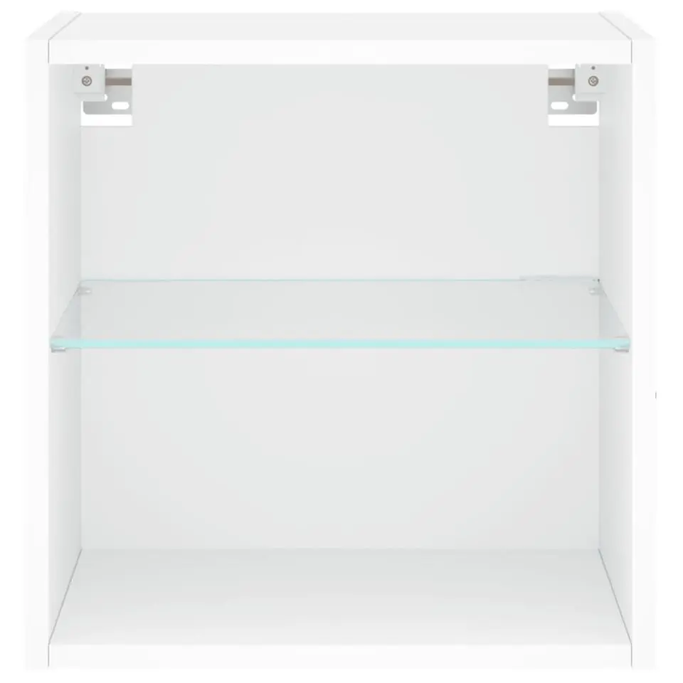 vidaXL - Zwevend LED TV-meubel glas legplank - Wit - 40x28.5x40 cm