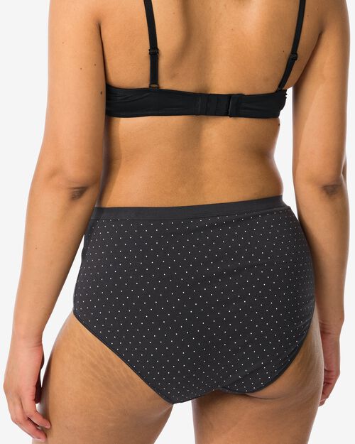 2 slips femme taille haute coton stretch noir