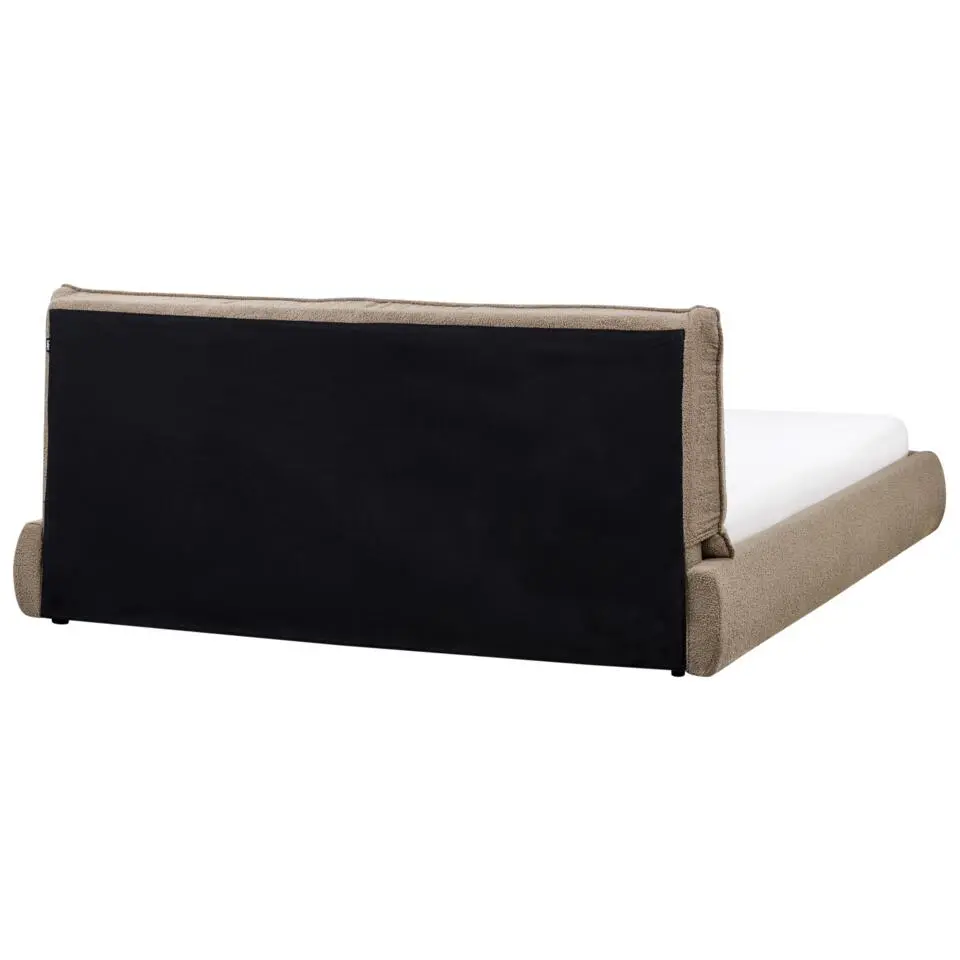 VINAY - Tweepersoonsbed - Taupe - 180 x 200 cm - Bouclé