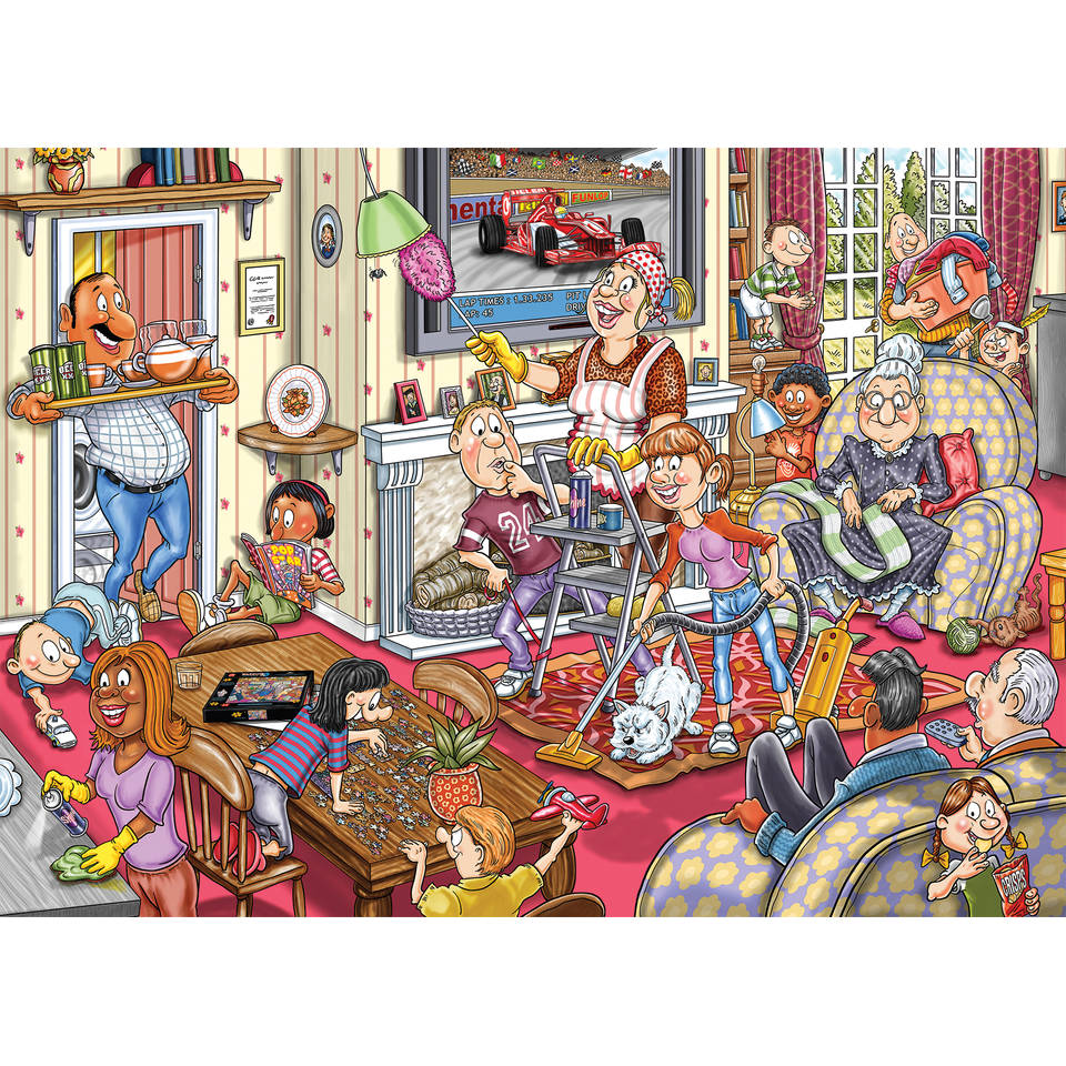 Jumbo Wasgij Retro Mystery 10 puzzel Voorjaarsschoonmaak - 1000 stukjes