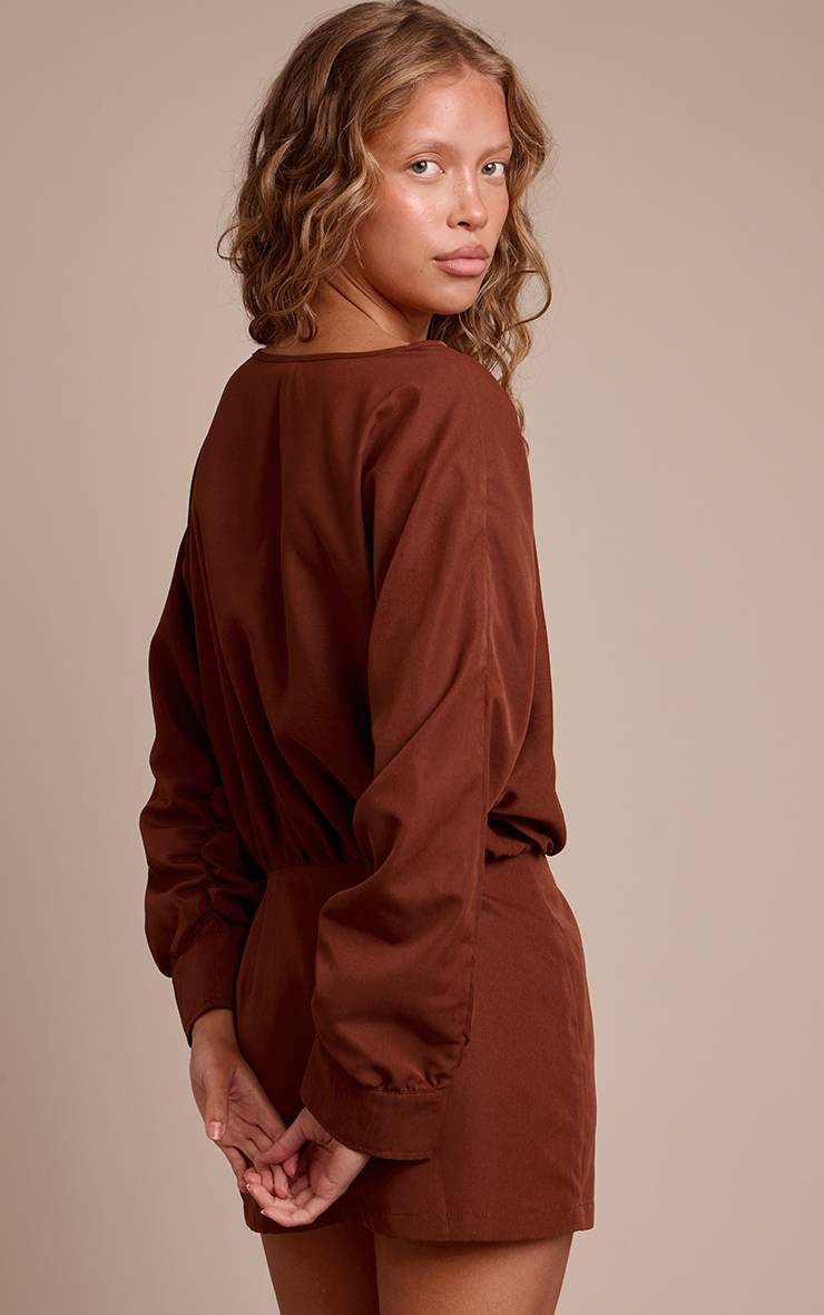 Marron Robe Moulante En Popeline De Coton Chocolat