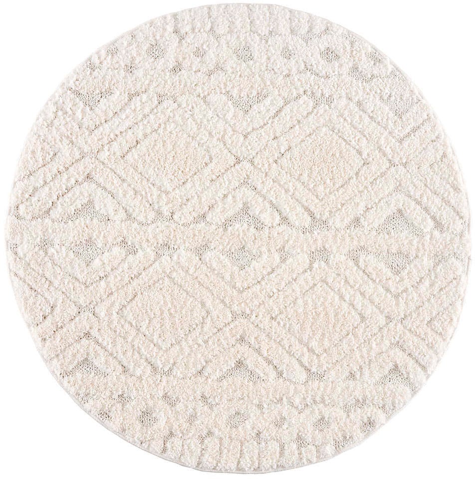 my home Hochflor-Teppich »Andro« rund 20 mm Höhe Boho Stil, weich, Hoch Tief Struktur, Wohnzimmer